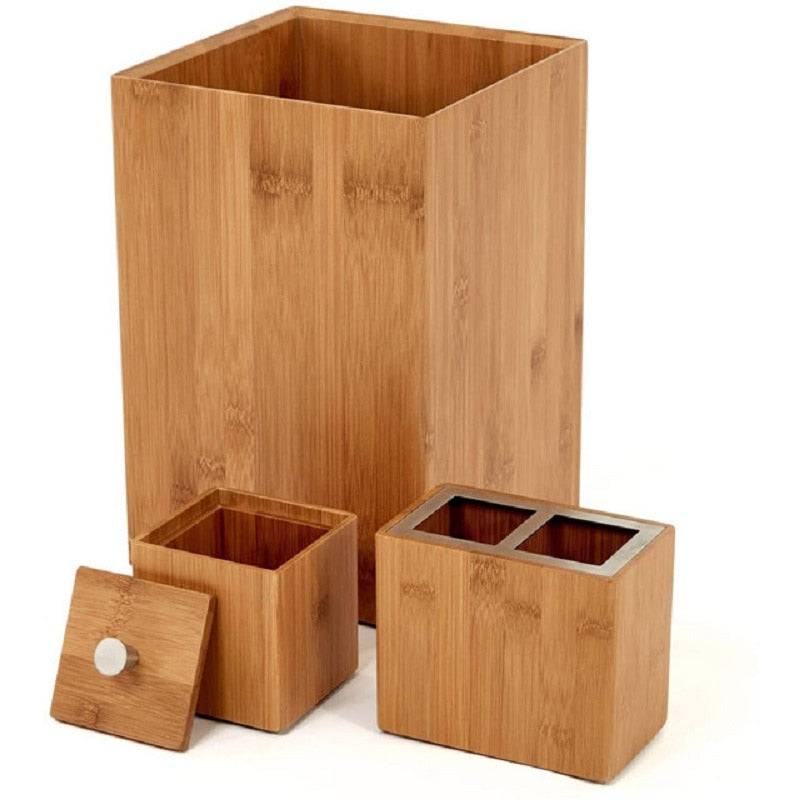 Bamboo home bathroom wash set home bathroom setCreate a complete and unified bathroom style with this 9-piece bamboo bathroom accessory set. The set includes a toothbrush holder, toothbrush cup, soap dispenser, sTheWellBeing1Bamboo home bathroom wash set home bathroom setCulinaryWellBeing