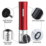 Automatic Wine Bottle Opener Reusable Corkscrew With Foil Cutter - Culinarywellbeing