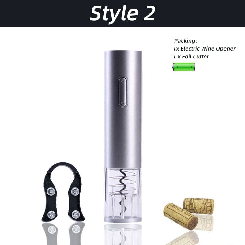 Automatic Wine Bottle Opener Reusable Corkscrew With Foil Cutter - Culinarywellbeing