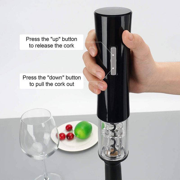 Automatic Wine Bottle Opener Reusable Corkscrew With Foil Cutter - Culinarywellbeing