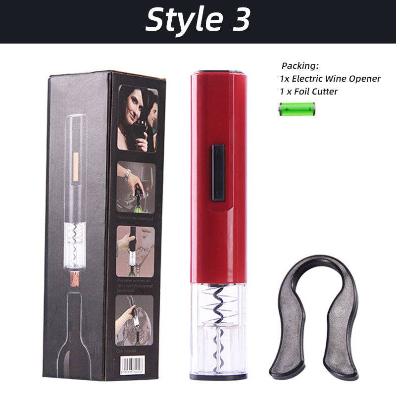 Automatic Wine Bottle Opener Reusable Corkscrew With Foil Cutter - Culinarywellbeing