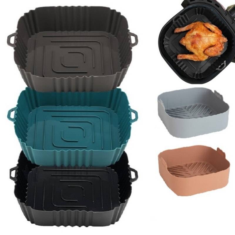 Silicone Air Fryer Oven Tray - Pizza Mat & Chicken Fry Pan - Culinarywellbeing