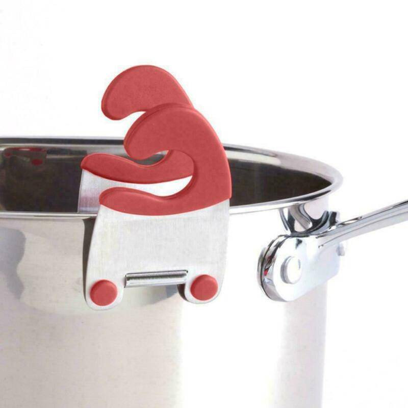 Stainless Steel Pot Side Clips Anti-scalding Spoon HolderMaterial: Rubber + Stainless Steel

Size: as is shown in the picture

Weight: about 59 g

Features: beautiful and lightweight, the buckle

design firmly clamps thingTheWellBeing1Stainless Steel Pot Side Clips Anti-scalding Spoon HolderCulinaryWellBeing