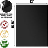 TheWellBeing™ 5-Piece Reusable BBQ Grill Mats, non-stick and FDA approved PTFE coating, dishwasher safe, 13
