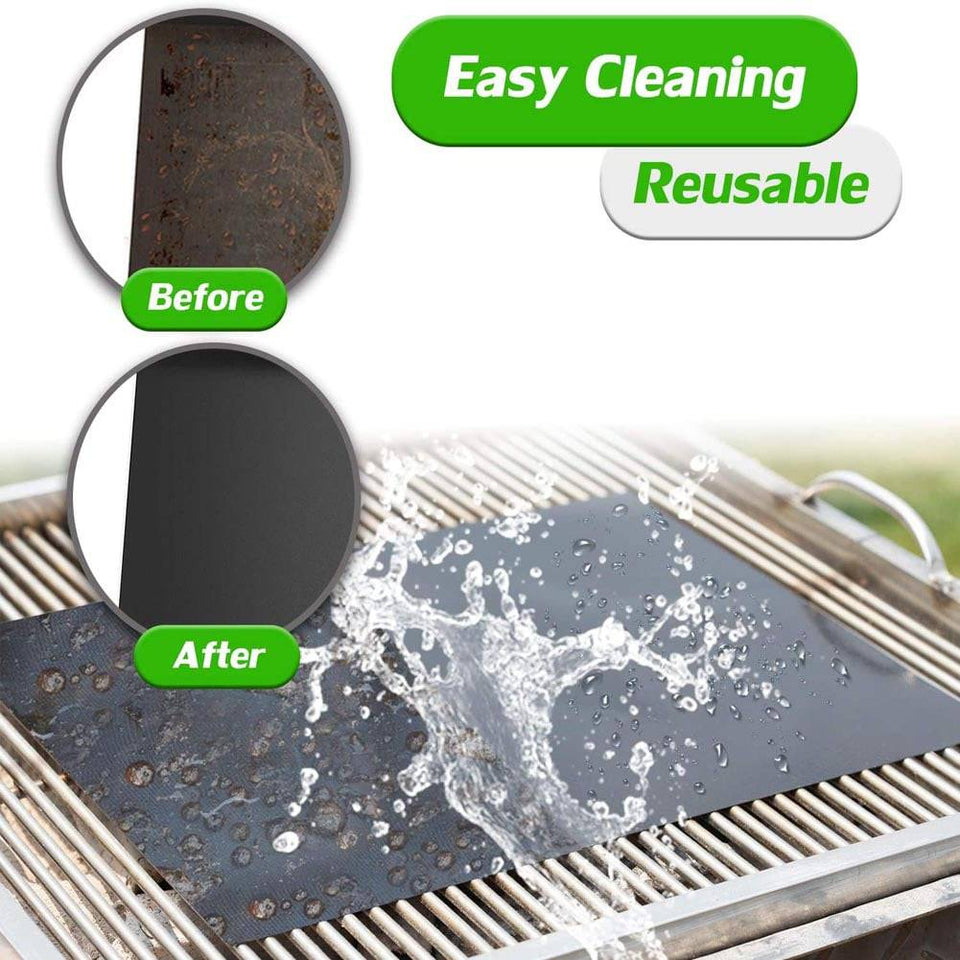 TheWellBeing™ 5-Piece Reusable BBQ Grill Mats - Non-Stick, Easy to Clean, Reusable Grilling Accessory.