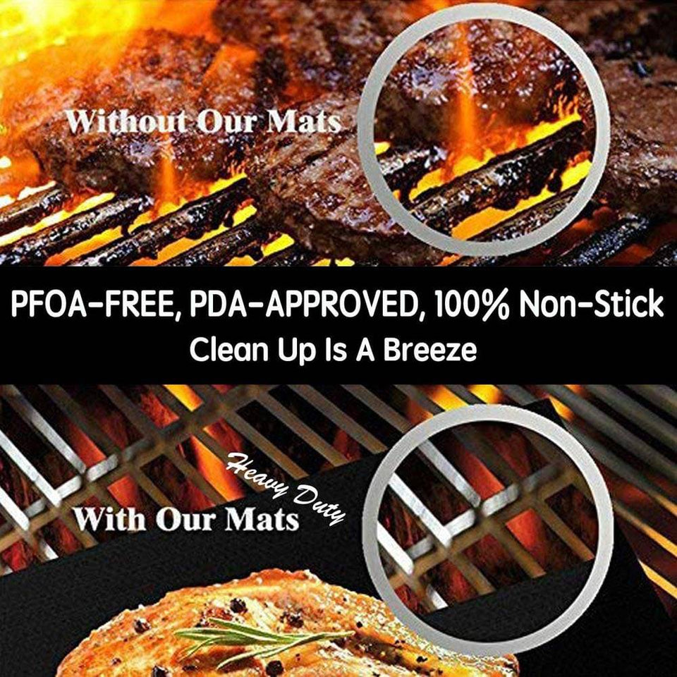 Non-stick BBQ grill mats by TheWellBeing™ for easy cleanup and healthier grilling.