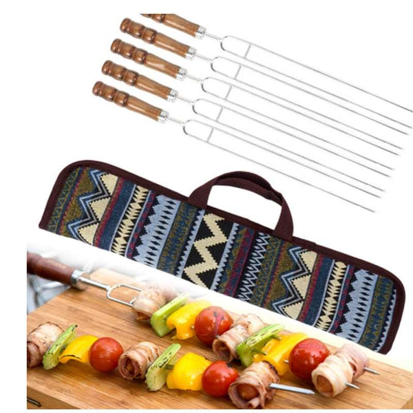 BBQ Roasting Forks With Bag Camping - Culinarywellbeing