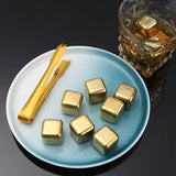 Gold Coolers Stainless Steel Ice Cubes & Holders Keep Drinks Cold Bar TheWellBeing1Gold Coolers Stainless Steel Ice Cubes & HoldersCulinaryWellBeing