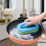 Multipurpose Cleaning Brush with Handle Thick Sponge - Culinarywellbeing