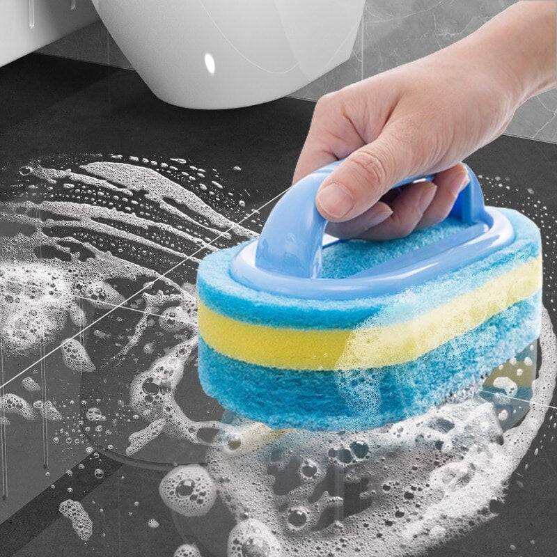 Multipurpose Cleaning Brush with Handle Thick Sponge - Culinarywellbeing