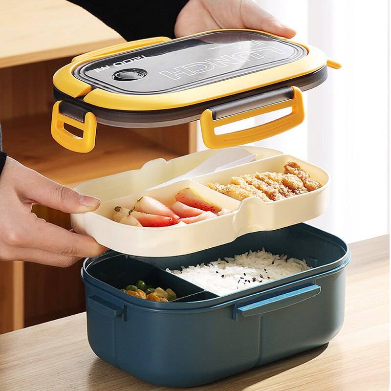 TheWellBeing™ Single Double-layer Lunch Box Portable Compartmentsuitable for students, office workers with lunch, field trips to keep food and fruit fresh
1. Microwaveable, do not put the top and divider together (no more than 3 TheWellBeing1TheWellBeing™ Single Double-layer Lunch Box Portable CompartmentCulinaryWellBeing