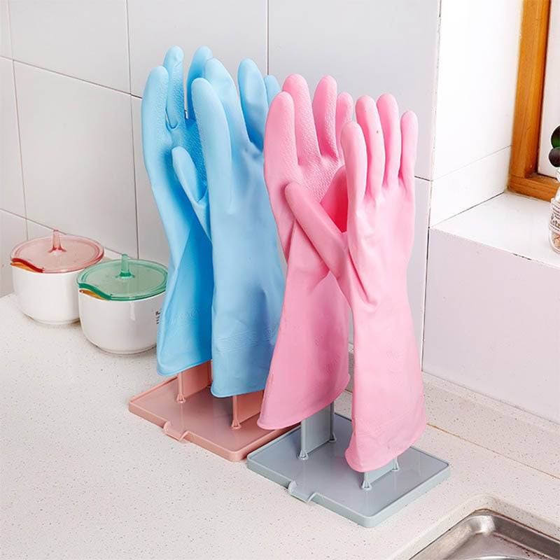 Portable Glove Drying Rack Kitchen Storage Rack Desktop Drainage StoraMaterial: PP 
 Size :34*12*15cm  
 Color: Blue/pink 
 Packing: 1 Set  

 FeedbackTheWellBeing1Portable Glove Drying Rack Kitchen Storage Rack Desktop Drainage Storage Rack Accessories Kitchen ToolsCulinaryWellBeing