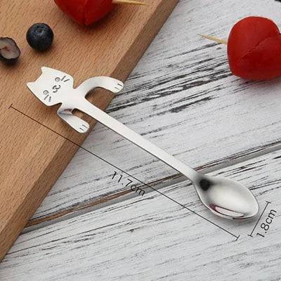 Stainless Steel Cat Teaspoons - Culinarywellbeing