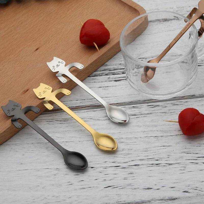 Stainless Steel Cat TeaspoonsName: Cute stainless steel cat spoons
Cutlery type: spoons
Metal Type: stainless steel
Feature: environmentally friendly
Type: coffee spoon
Size: 11.7 cm x 1.8 cmTheWellBeing1Stainless Steel Cat TeaspoonsCulinaryWellBeing