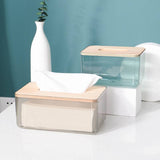 Nordic Simple Transparent Tissue Box Holder Bamboo Cover - Culinarywellbeing