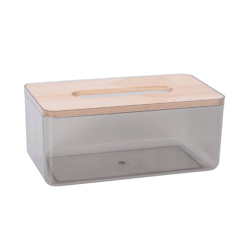 Nordic Simple Transparent Tissue Box Holder Bamboo Cover - Culinarywellbeing