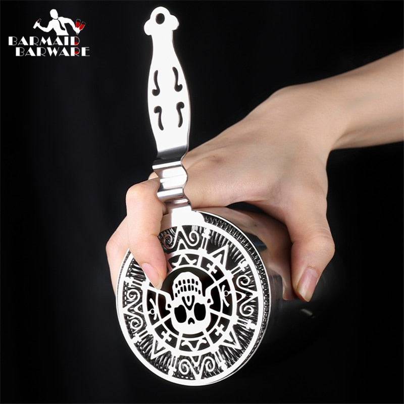 Skull And Mechanical Watch Bar Strainer Sprung Cocktail Strainer Stainless Steel Deluxe Strainer Bar Tools - Culinarywellbeing