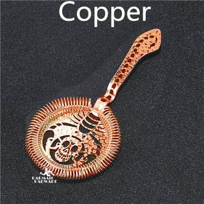 Skull And Mechanical Watch Bar Strainer Sprung Cocktail Strainer Stainless Steel Deluxe Strainer Bar Tools - Culinarywellbeing