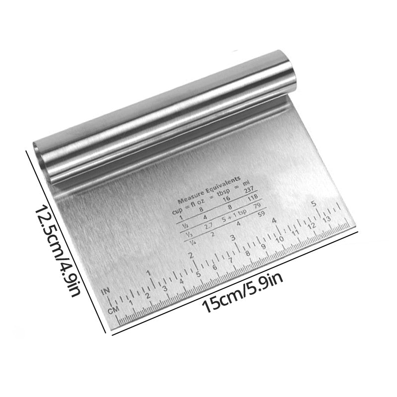 Leeseph Multi-purpose Stainless Steel Scraper & Chopper, Dough Scraper, Pizza Dough Cutter , kitchen tools - Culinarywellbeing
