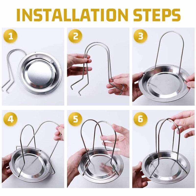 Grill Stand Carbon Steel Roaster Rack BBQ Grill Stand with Bowl