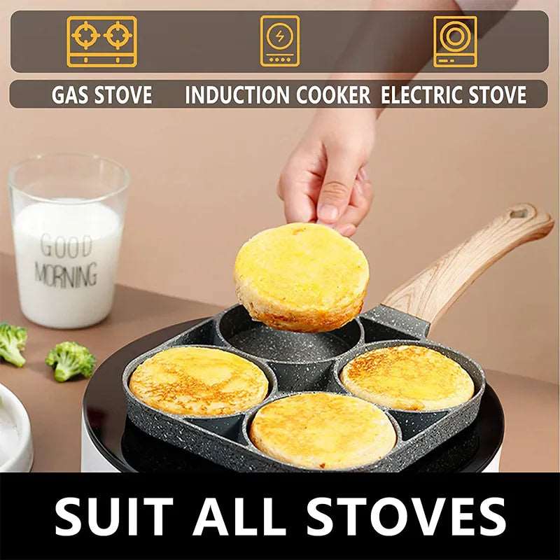 Egg Frying Pan Nonstick Pancake Pans 4-Cups Cookware Pancake Pan Egg Pan Suitable - Culinarywellbeing