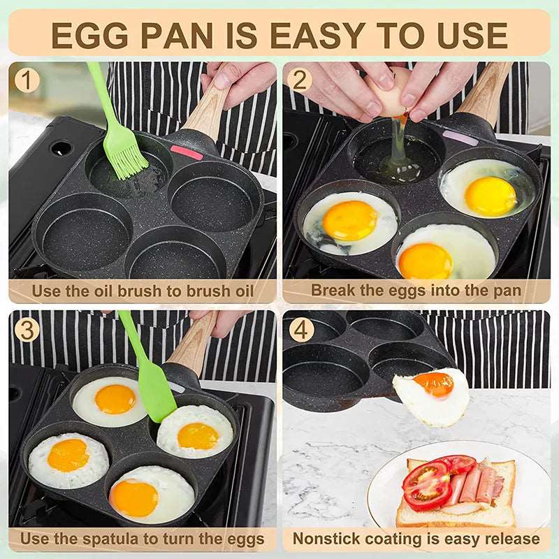 Egg Frying Pan Nonstick Pancake Pans 4-Cups Cookware Pancake Pan Egg Pan Suitable - Culinarywellbeing