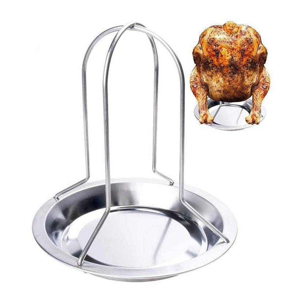 Grill Stand Carbon Steel Roaster Rack BBQ Grill Stand with Bowl