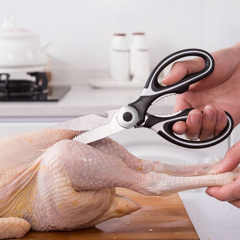 Scissors Stainless Steel Kitchen Household Bone Scissors Chicken WingsSuitable for the kitchen, cut a variety of food, but also as a bottle opener and clip crushed nut shell tool
1. Multifunctional, practicality is very strong

2. VeryTheWellBeing1Scissors Stainless Steel Kitchen Household Bone Scissors Chicken Wings Fish Chopper Bottle Opener Clip Walnut Kitchen ToolsCulinaryWellBeing