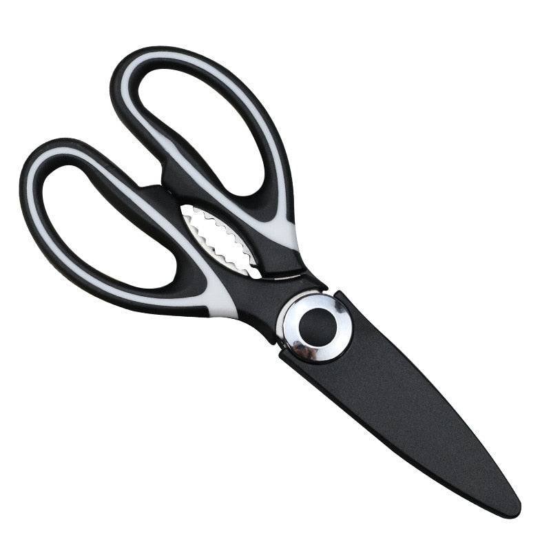 Scissors Stainless Steel Kitchen Household Bone Scissors Chicken Wings Fish Chopper Bottle Opener Clip Walnut Kitchen Tools - Culinarywellbeing