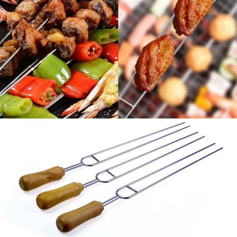 TheWellBeing™ 6-Piece Stainless Steel U-Shaped BBQ Grilling Skewers - Culinarywellbeing