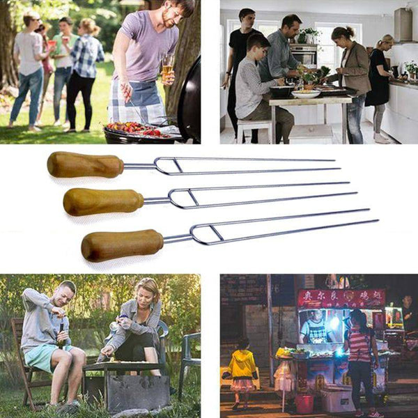 TheWellBeing™ 6-Piece Stainless Steel U-Shaped BBQ Grilling Skewers - Culinarywellbeing