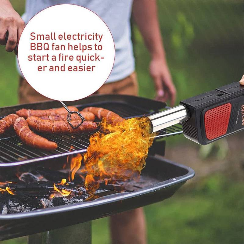 TheWellBeing™BBQ Air Blower Portable Handheld Electric BBQ Fan Charcoal Grill Fan Fire Bellows Tool - Culinarywellbeing