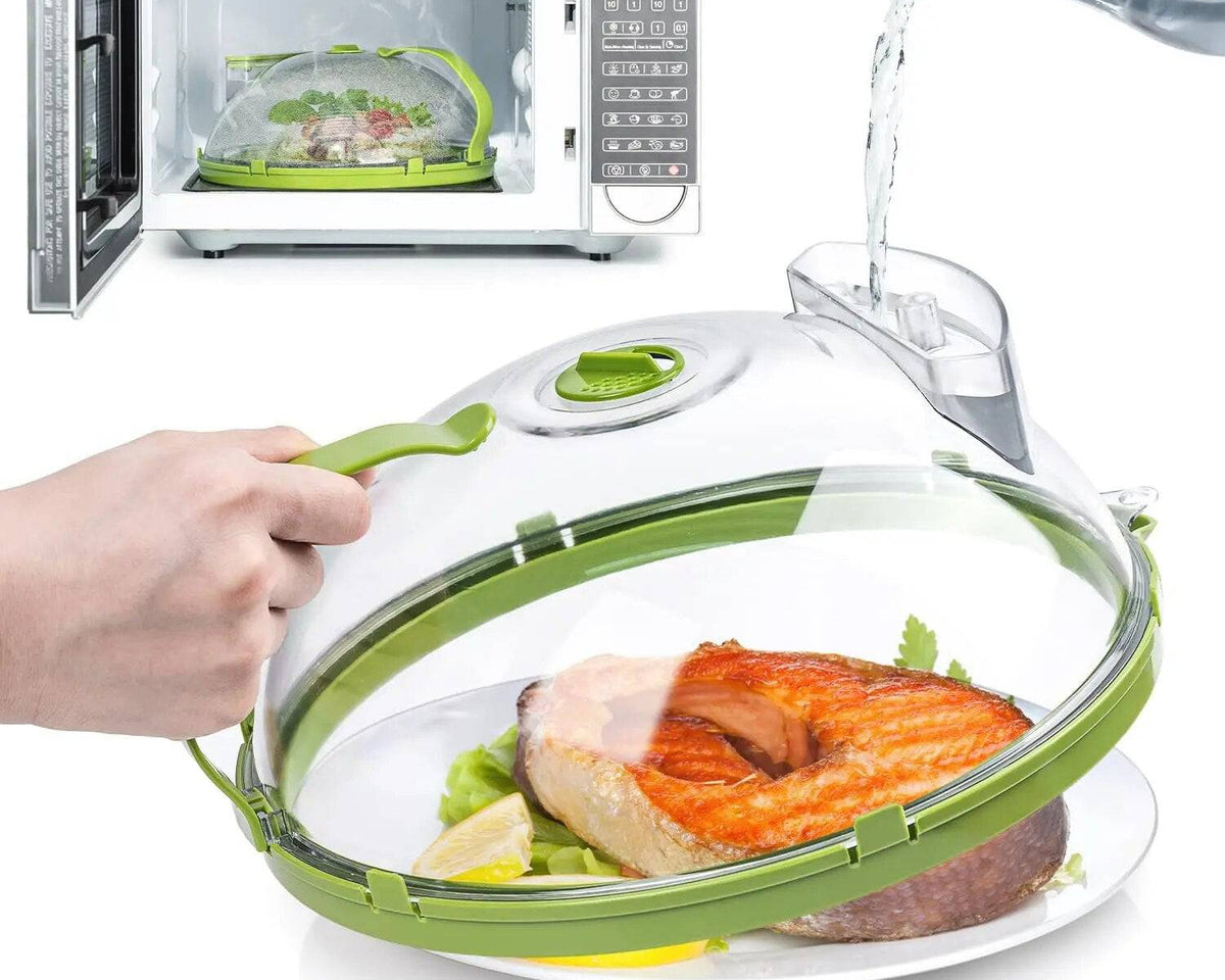 TheWellBeing™ Microwave Splatter Cover with Handle and Water Storage Box - Culinarywellbeing