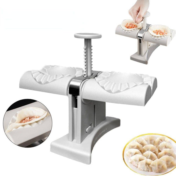 TheWellBeing™Automatic Dumpling Machine Double Head Press Dumplings Mold Empanadas Ravioli Mould Kitchen Gadget Accessories - Culinarywellbeing