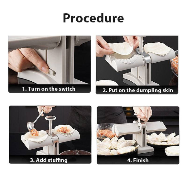 TheWellBeing™Automatic Dumpling Machine Double Head Press Dumplings Mold Empanadas Ravioli Mould Kitchen Gadget Accessories - Culinarywellbeing