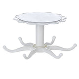 Wall mounted kitchen flower rotary hook storage rack in white with 360-degree rotation, made of durable, eco-friendly ABS material.