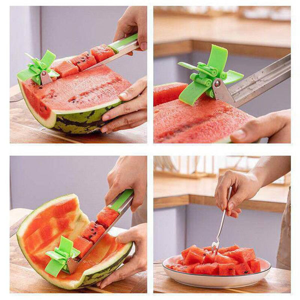 Stainless Steel Watermelon Cutter Windmill Shape Design Slicer Cutter Kitchen Gadgets Salad Fruit Slicer Cutter Tool - Culinarywellbeing