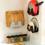 Multifunction Lid Rack Holder Wall Mounted Pan Pot Pan Cover Stand Cutting Board Holder - Culinarywellbeing