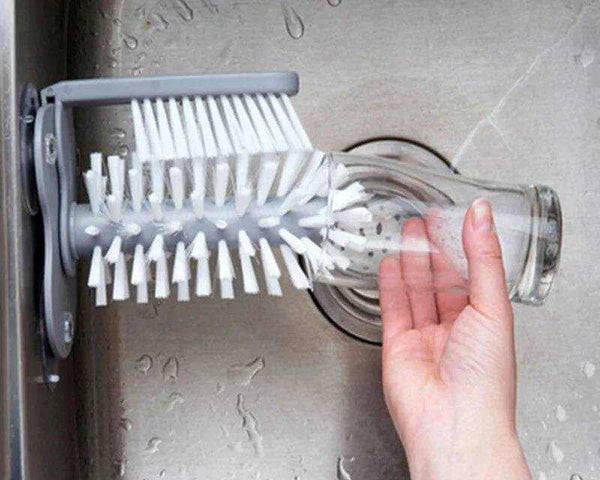 Glass Cleaning Brush - Effortless Bottle Cleaning with 3-Head Design - Culinarywellbeing