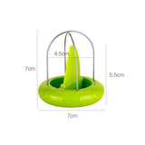 Kiwi Cutter Kitchen Detachable Creative Fruit Peeler in green, stainless steel, and PP, measuring 7x7x5.5cm with dimensions displayed.