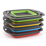 Square Collapsible Colander Silicone Kitchen Foldable Colander  Food Vegetable Fruit Strainers Drainer - Culinarywellbeing