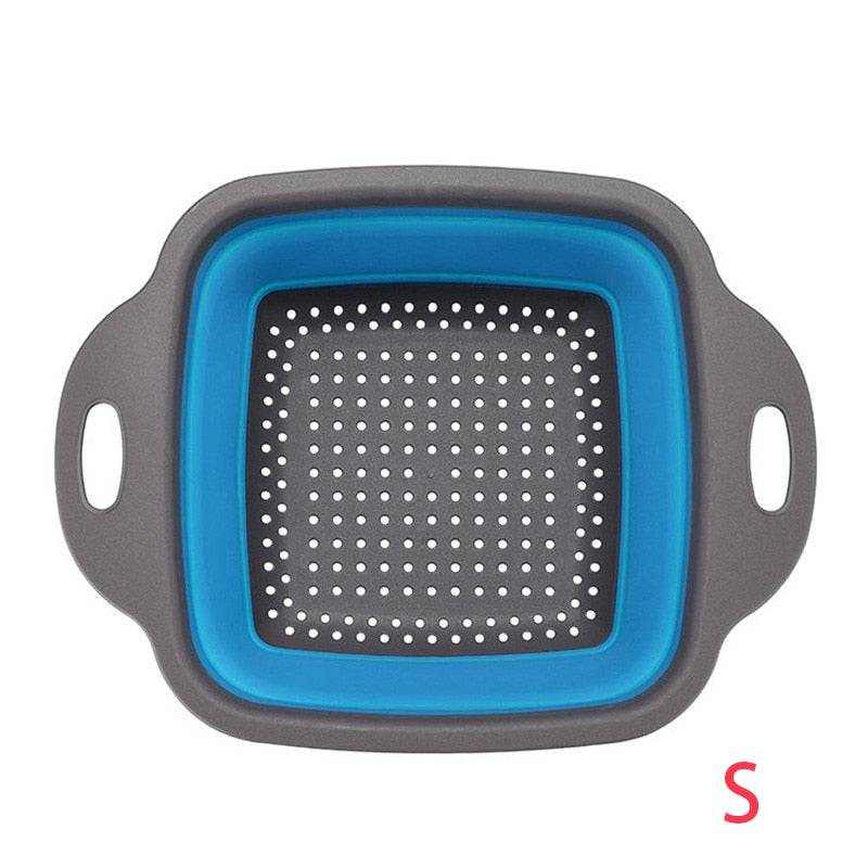 Vegetable Strainer - Square Collapsible Silicone Colander for Kitchen