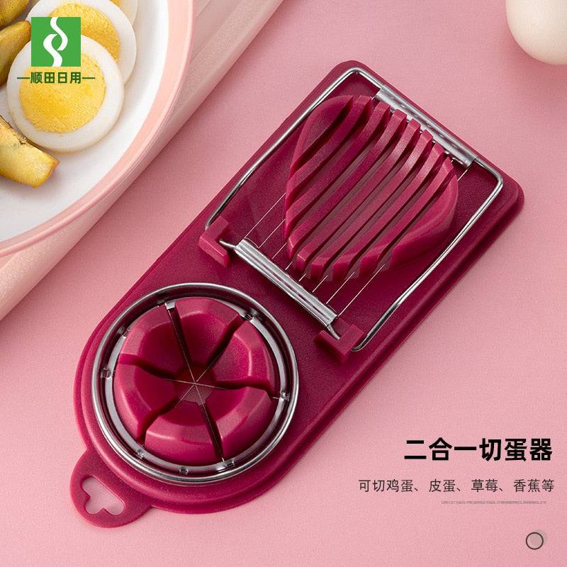 Multifunctional Egg Cutter Stainless Steel Egg Slicer Sectioner Cutter Mold Flower-Shape Luncheon Meat Cutter Kitchen Gadgets - Culinarywellbeing