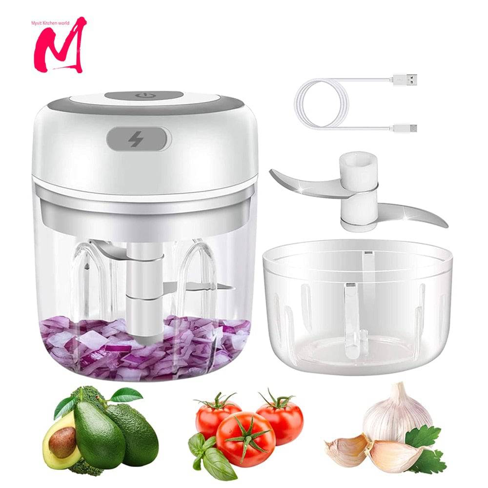 Electric Kitchen Food Chopper Mini Garlic Masher crusher USB Portable Meat Grinder Vegetable Chopper - Culinarywellbeing