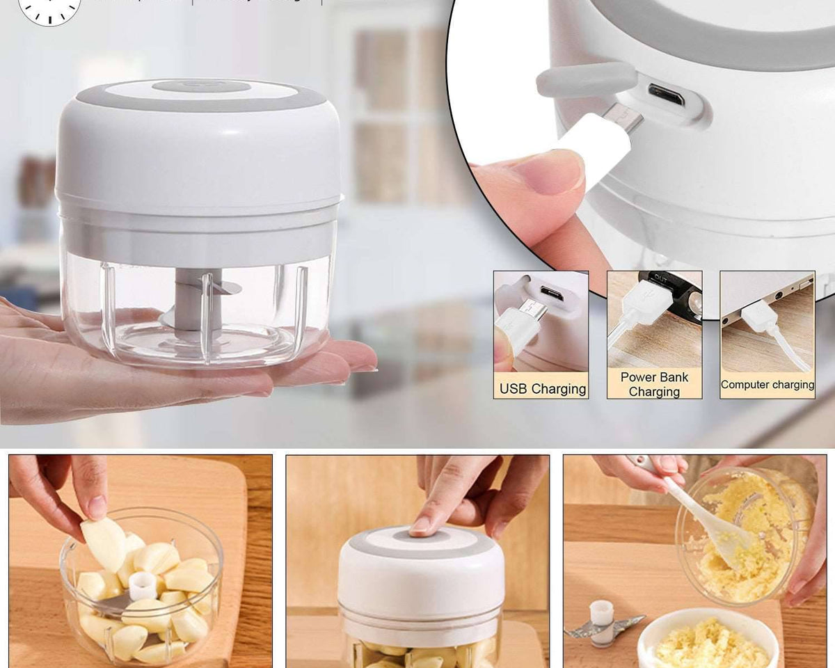 Electric Kitchen Food Chopper Mini Garlic Masher crusher USB Portable Meat Grinder Vegetable Chopper - Culinarywellbeing