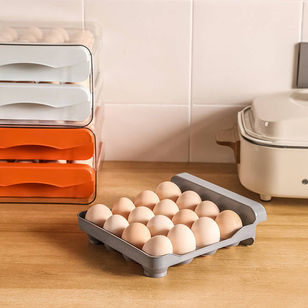 Refrigerator Egg Storage Organizer Egg Holder for Fridger 2-Layer Draw32 Grid Egg Holder: 
 Double layer drawer design, can store 16 eggs per layer, free storage and more space saving Egg tray fixing, groove design, each egg is placed TheWellBeing1Refrigerator Egg Storage Organizer Egg HolderCulinaryWellBeing