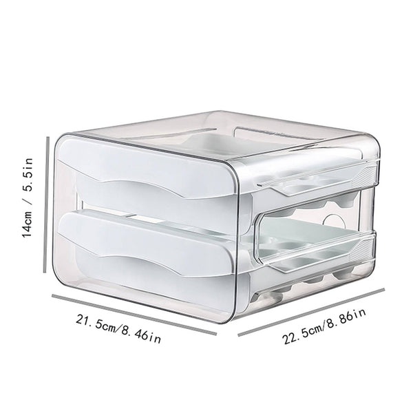 Refrigerator Egg Storage Organizer Egg Holder for Fridger 2-Layer Draw32 Grid Egg Holder: 
 Double layer drawer design, can store 16 eggs per layer, free storage and more space saving Egg tray fixing, groove design, each egg is placed TheWellBeing1Refrigerator Egg Storage Organizer Egg HolderCulinaryWellBeing