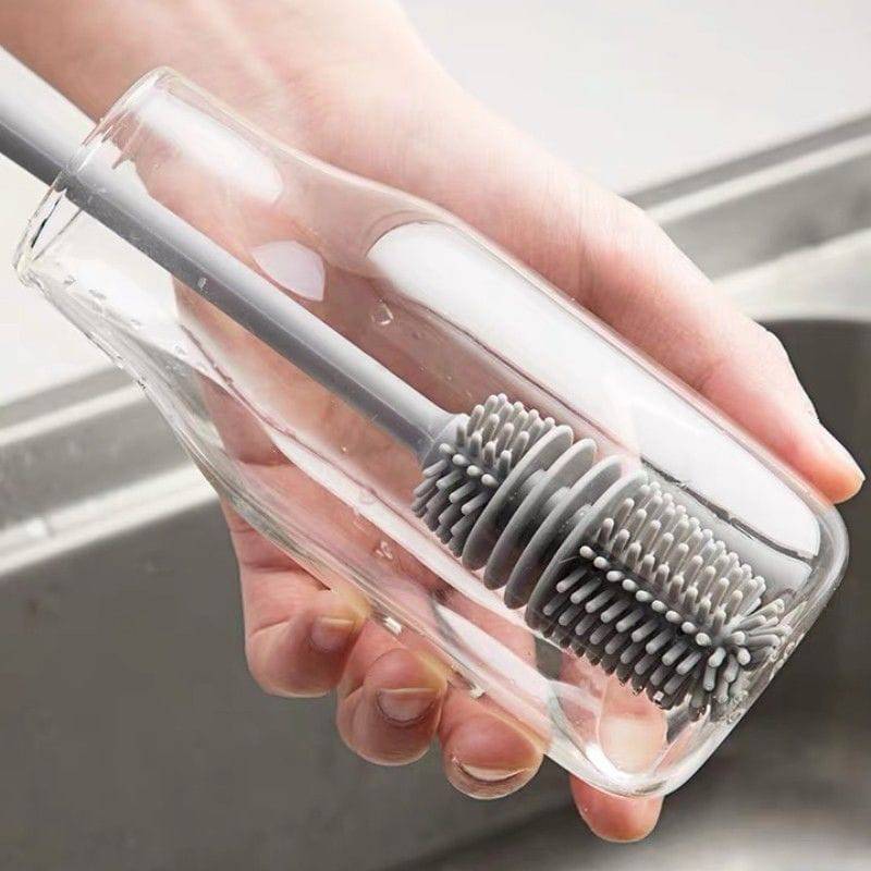 Silicone Cup Brush Scrubber Glass Cleaner Long Handle Drink Wineglass Bottle Glass Cup Cleaning Brush - Culinarywellbeing
