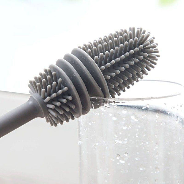 Silicone Cup Brush Scrubber Glass Cleaner Long Handle Drink Wineglass Bottle Glass Cup Cleaning Brush - Culinarywellbeing