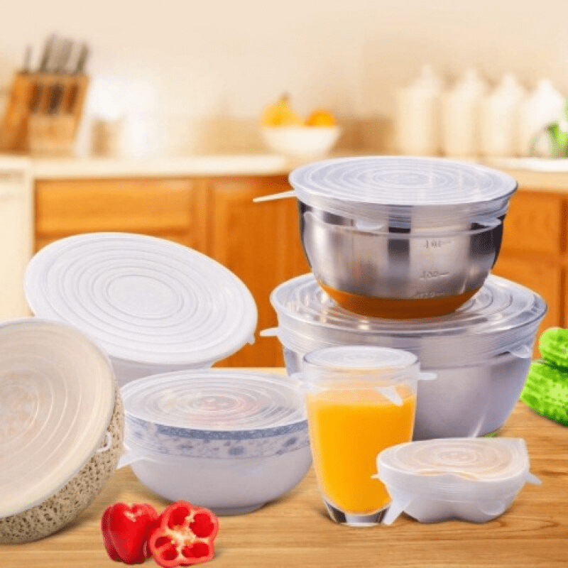 TheWellBeing™ 6 Lids Elastica Reusable Elastic Silicone Lid - Culinarywellbeing